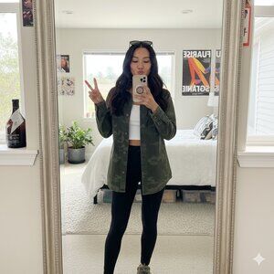 Urban outfitters | Oversized Military Camo Men's Green and Khaki Jacket